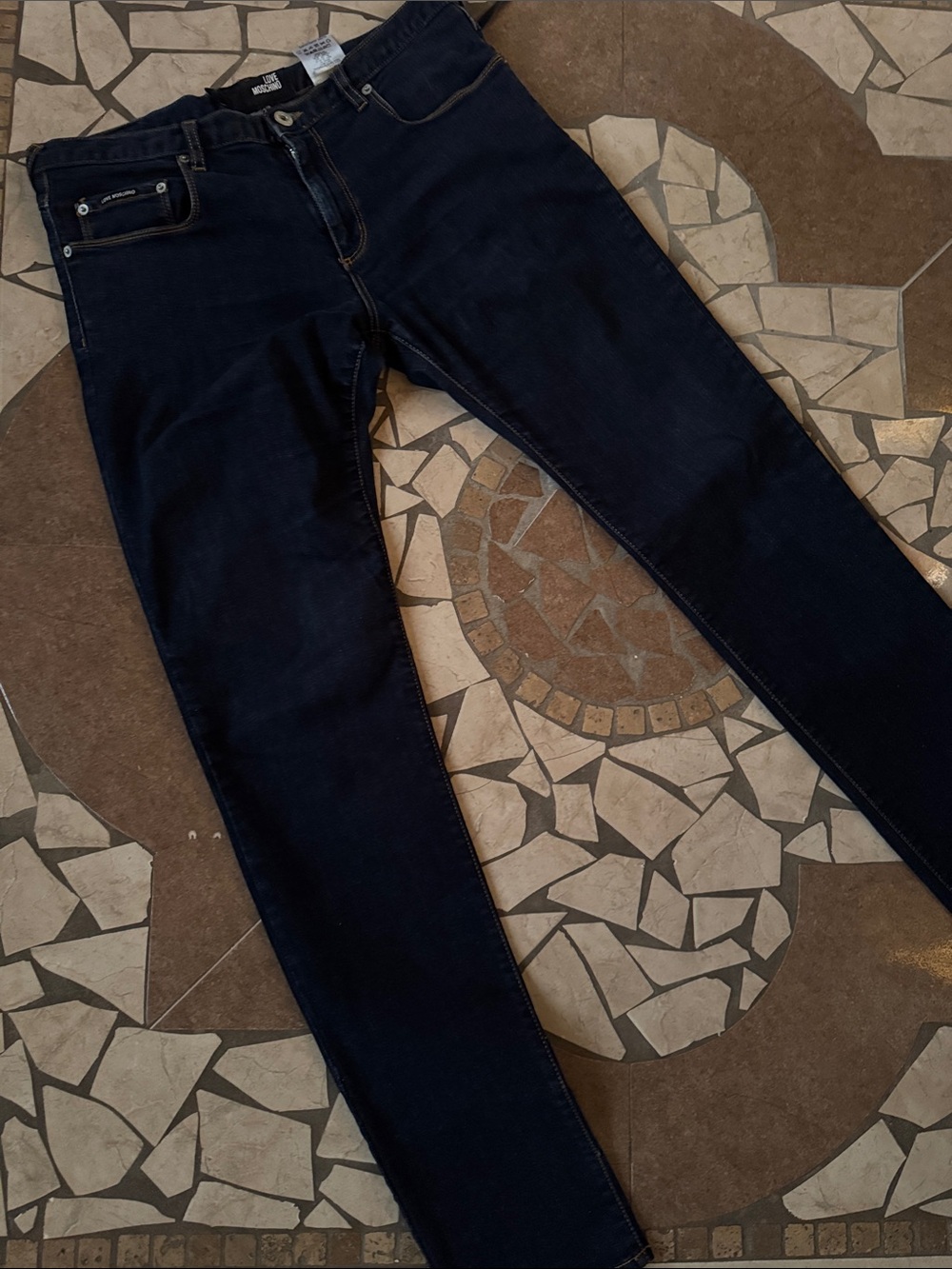 Love Moschino Men’s Indigo Slim Straight Jeans